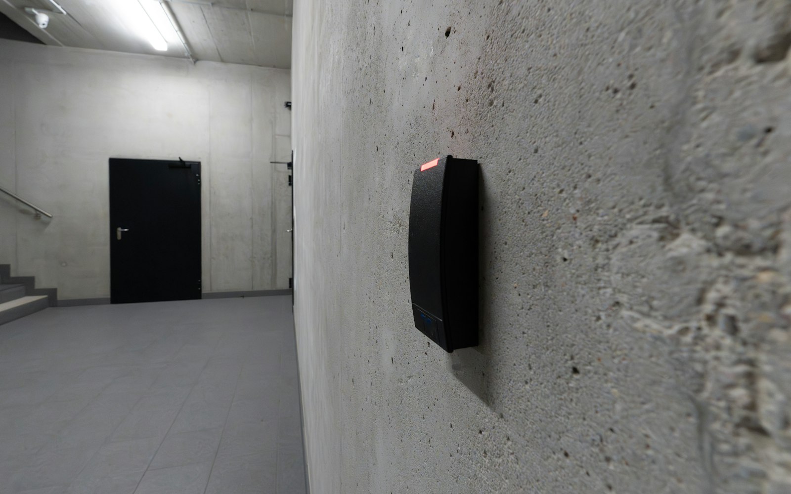 Secure office door with an access control reader