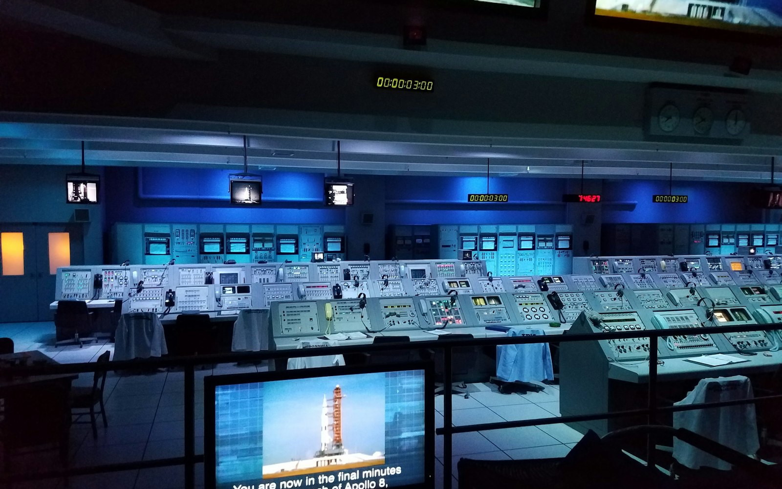 Monitoring room with multiple CCTV screens