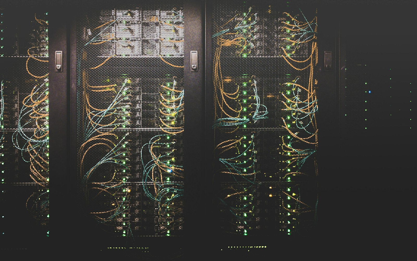 Network switches and cabling in a company server rack